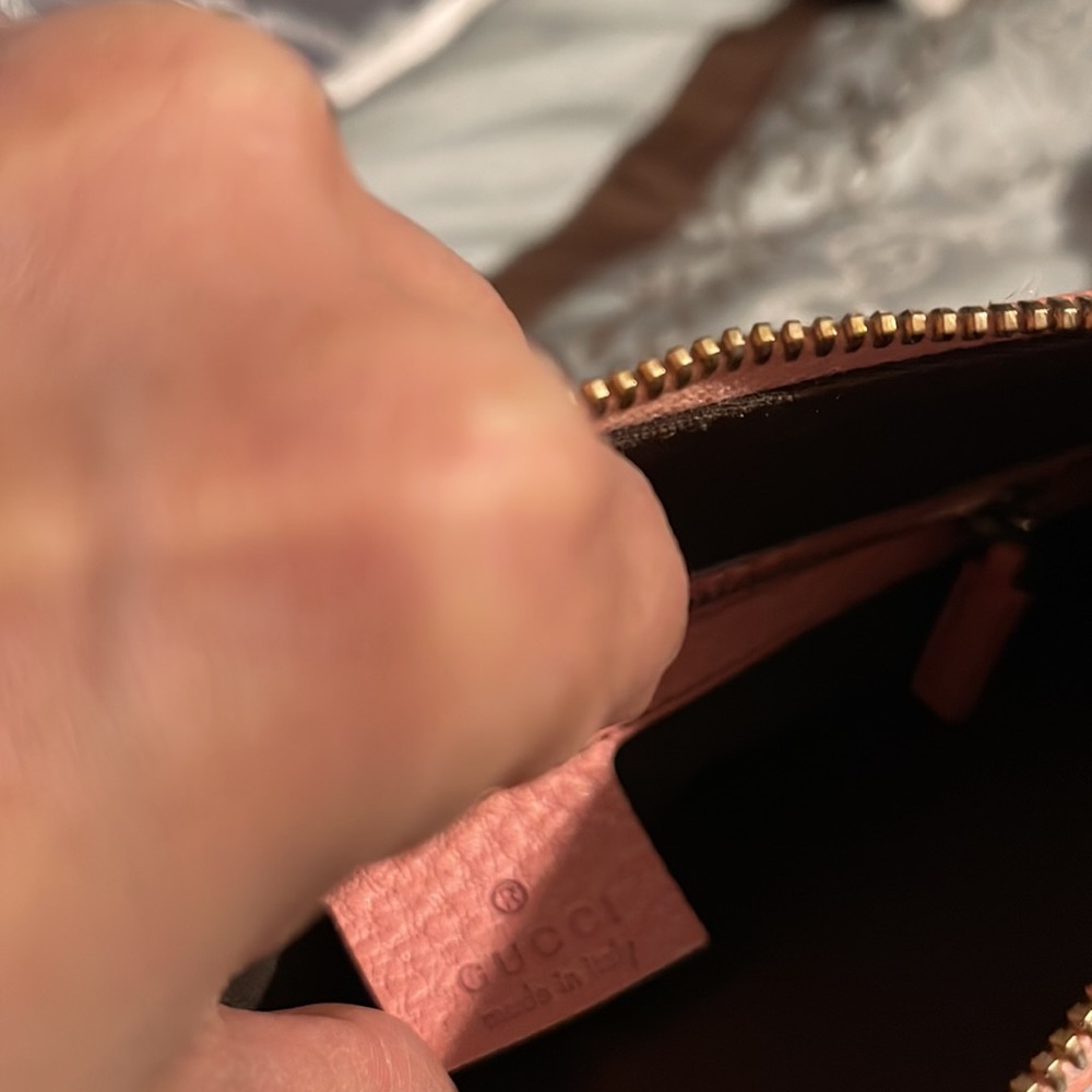 Authentic Pink Leather Gucci ANITA Handbag with Bamboo handle and bamboo zipper - Picture 15 of 17